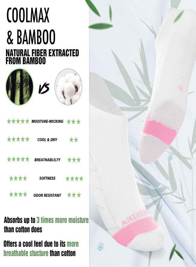 BRISIRA Coolmax Bamboo Viscose Women Compression Running Socks 3 Pairs Low Cut Ankle Athletic Anti Odor&Blister Cushioned - Image 2